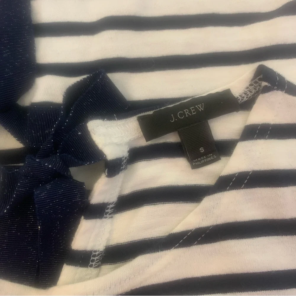 J Crew Woman S Nautical Classic Navy Stripes Preppy Old‎ Money 3/4 Sleeve Top
